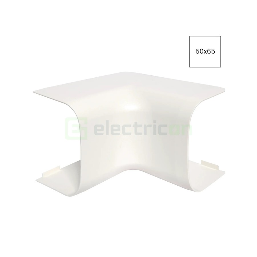 Cot interior 90° pentru canal cablu Clima 50x65 mm, alb - Hager CLM500654