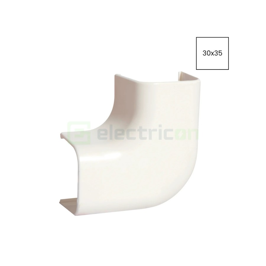 Unghi plan 90° pentru canal cablu Clima 30x35 mm, alb - Hager CLM300355