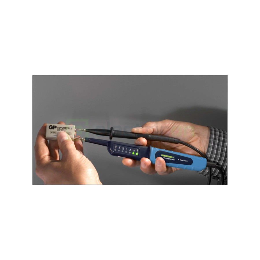 Tester de tensiune - 6 - 400V AC/DC cu indicator polaritate și afișaj LED - Pancontrol PAN Volttester 400