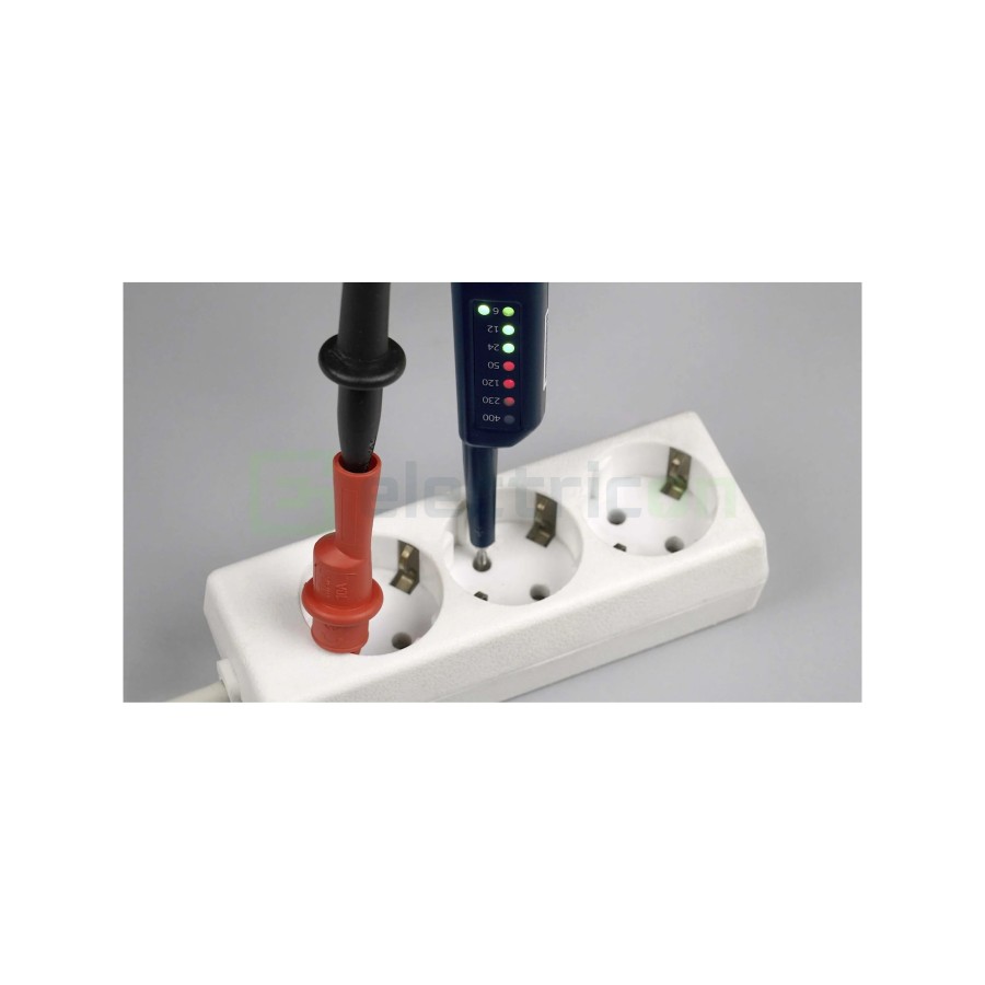 Tester de tensiune - 6 - 400V AC/DC cu indicator polaritate și afișaj LED - Pancontrol PAN Volttester 400