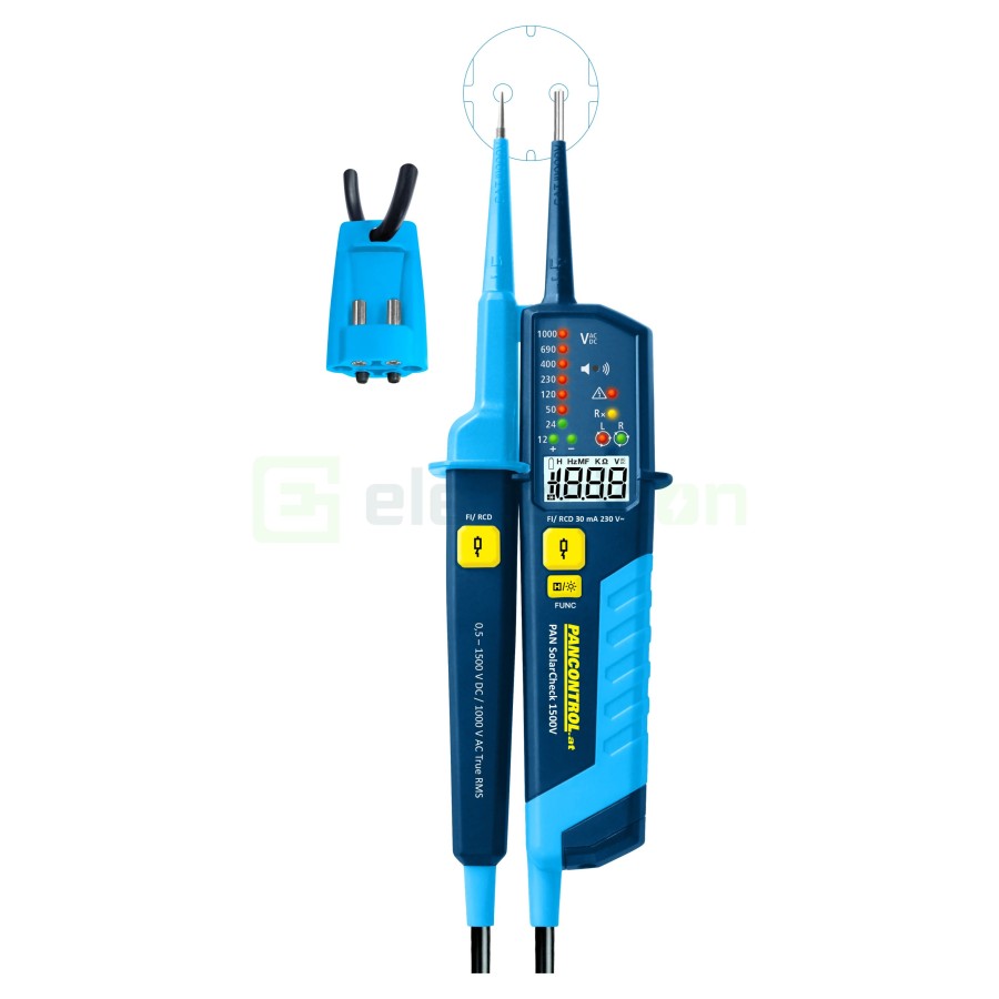 Tester fotovoltaice de tensiune și continuitate - 1500 V DC - test RCD 30 mA - Pancontrol PAN SolarCheck 1500V