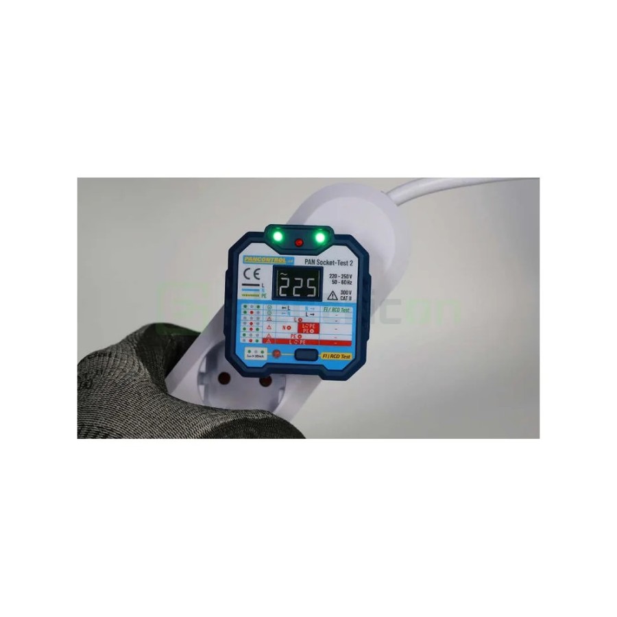 Tester pentru prize cu afișaj LCD și test RCD 30 mA - Pancontrol PAN Socket-Test-2