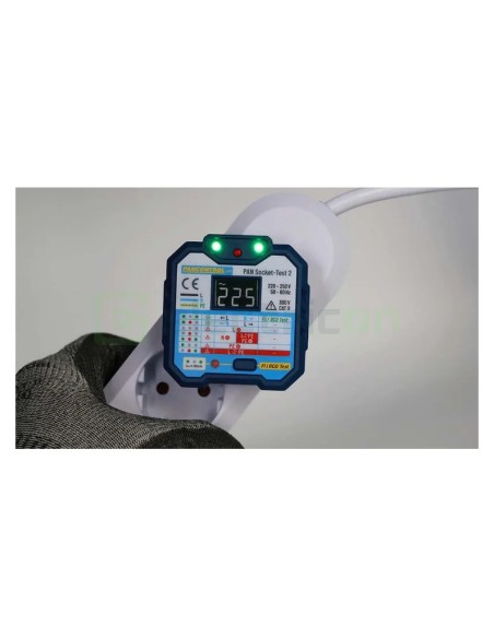 Tester pentru prize cu afișaj LCD și test RCD 30 mA - Pancontrol PAN Socket-Test-2