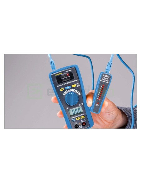 Tester profesional pentru cabluri de rețea UTP/STP, RJ45,RJ11, BNC cu multimetru digital - Pancontrol PAN LAN1