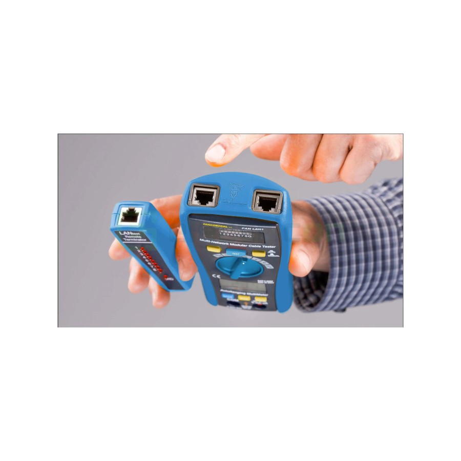 Tester profesional pentru cabluri de rețea UTP/STP, RJ45,RJ11, BNC cu multimetru digital - Pancontrol PAN LAN1