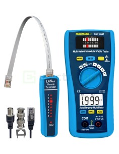 Tester profesional pentru cabluri de rețea UTP/STP, RJ45,RJ11, BNC cu multimetru digital - Pancontrol PAN LAN1
