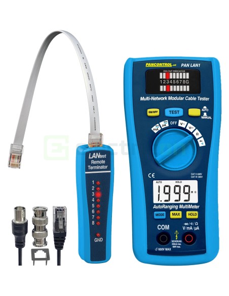 Tester profesional pentru cabluri de rețea UTP/STP, RJ45,RJ11, BNC cu multimetru digital - Pancontrol PAN LAN1