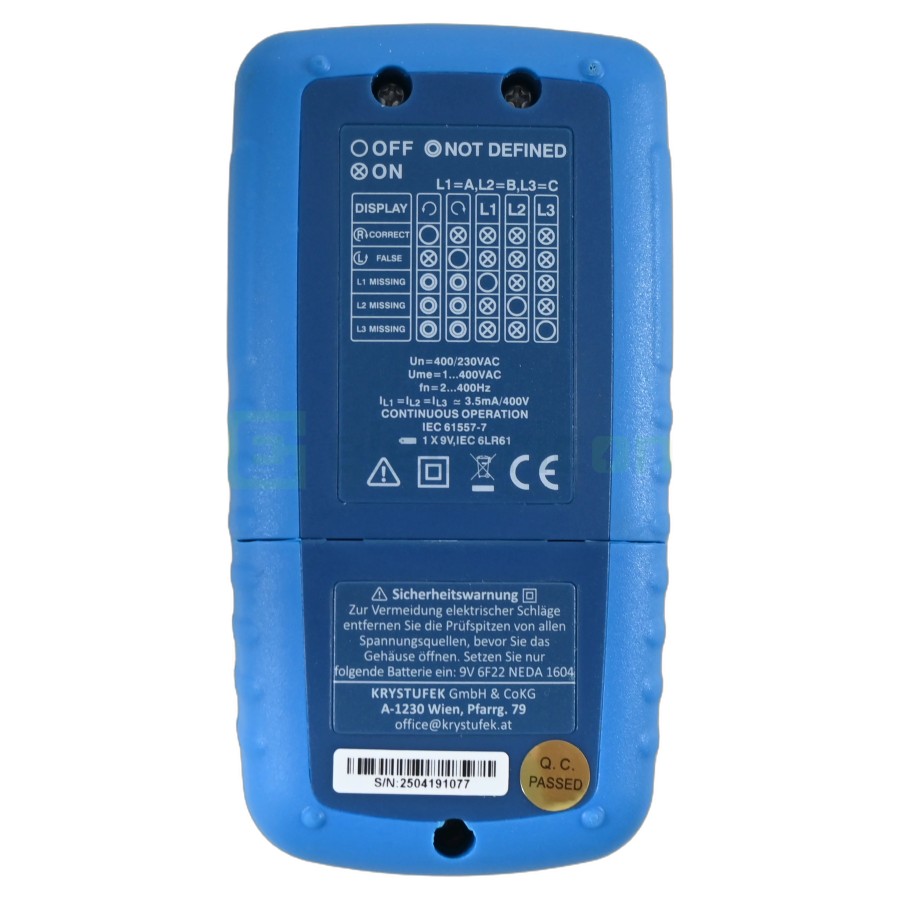 Multimetru digital - indicator al succesiuni fazelor și rotației motorului , afișaj LED, fără contact - Pancontrol PAN DFA3