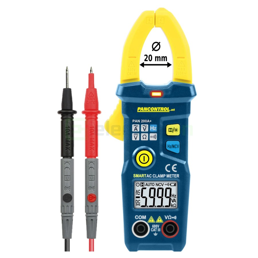 Clește ampermetic - clampmetru - 200A AC, NCV, auto-range, ecran iluminat - Pancontrol PAN 200A+