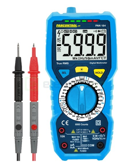 Multimetru digital True RMS cu NCV - AutoRange - CAT III 1000 V / CAT IV 600 V - Pancontrol PAN 184