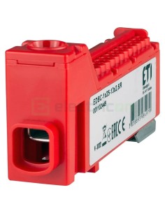 Clema conexiuni - Bloc de distribuție - EDBC 25/13x2,5 pe șină DIN rosu - ETI 001102449