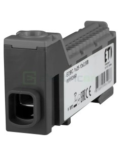 Clema conexiuni - Bloc de distribuție - EDBC 25/13x2,5 pe șină DIN negru - ETI 001102450