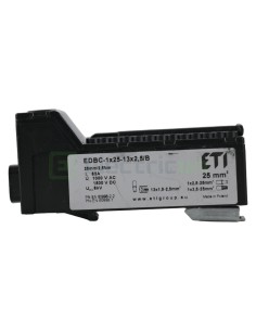 Clema conexiuni - Bloc de distribuție - EDBC 25/13x2,5 pe șină DIN negru - ETI 001102450 2