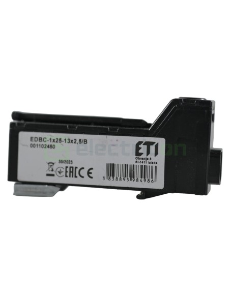 Clema conexiuni - Bloc de distribuție - EDBC 25/13x2,5 pe șină DIN negru - ETI 001102450