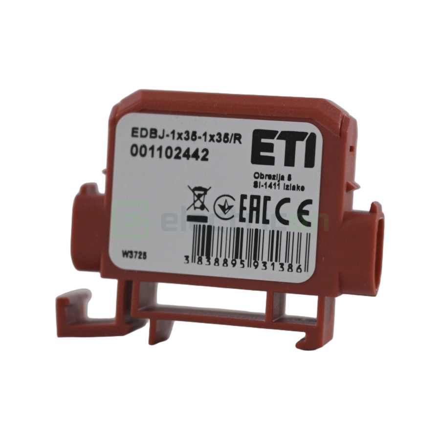 Clemă derivație Cu-Cu - 2 conexiuni (1x35mm² + 1x35mm²) EDC-35/1 roșu - ETI 001102442