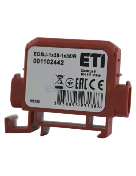 Clemă derivație Cu-Cu - 2 conexiuni (1x35mm² + 1x35mm²) EDC-35/1 roșu - ETI 001102442