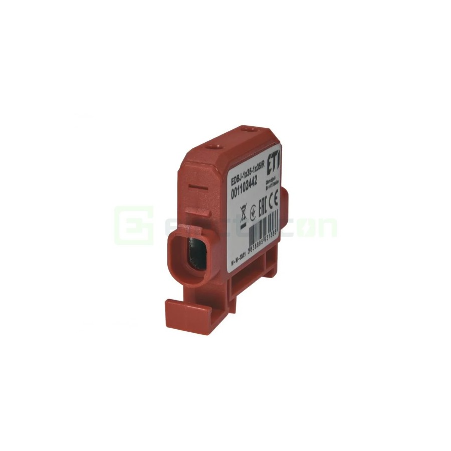 Clemă derivație Cu-Cu - 2 conexiuni (1x35mm² + 1x35mm²) EDC-35/1 roșu - ETI 001102442