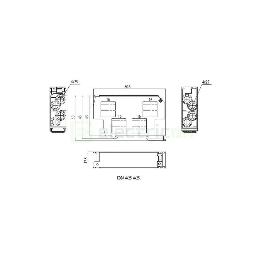 Clemă derivație Cu-Cu - 2 conexiuni (1x35mm² + 1x35mm²) EDC-35/1 roșu - ETI 001102442