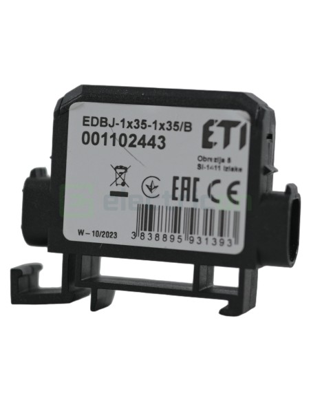 Clemă derivație Cu-Cu - 2 conexiuni (1x35mm² + 1x35mm²) EDC-35/1 negru - ETI 001102443