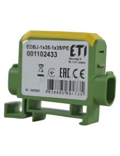 Clemă derivație Cu-Cu - 2 conexiuni (1x35mm² + 1x35mm²) EDC-35/1 galben/verde - ETI 001102433 2
