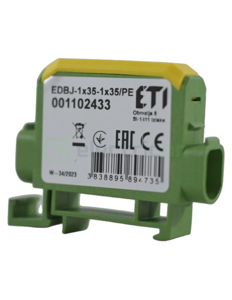 Clemă derivație Cu-Cu - 2 conexiuni (1x35mm² + 1x35mm²) EDC-35/1 galben/verde - ETI 001102433