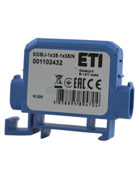 Clemă derivație Cu-Cu - 2 conexiuni (1x35mm² + 1x35mm²) EDC-35/1 albastru - ETI 001102432