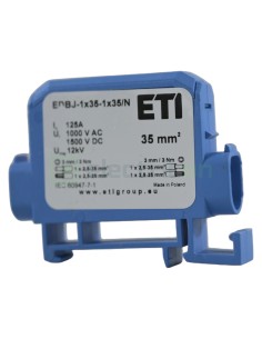 Clemă derivație Cu-Cu - 2 conexiuni (1x35mm² + 1x35mm²) EDC-35/1 albastru - ETI 001102432 2