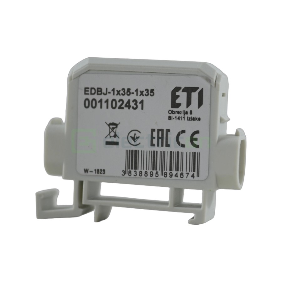 Clemă derivație Cu-Cu - 2 conexiuni (1x35mm² + 1x35mm²) EDC-35/1 gri - ETI 001102431