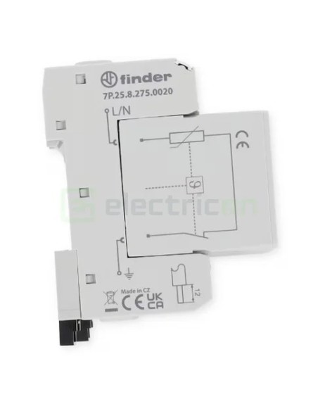 Descarcător supratensiune - SPD - Tip 2 TN-S 3P+N trifazat 20kA 275VAC 4M - Finder 7P.25.8.275.0020