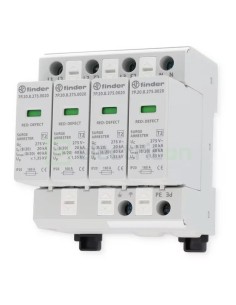 Descarcător supratensiune - SPD - Tip 2 TN-S 3P+N trifazat 20kA 275VAC 4M - Finder 7P.25.8.275.0020