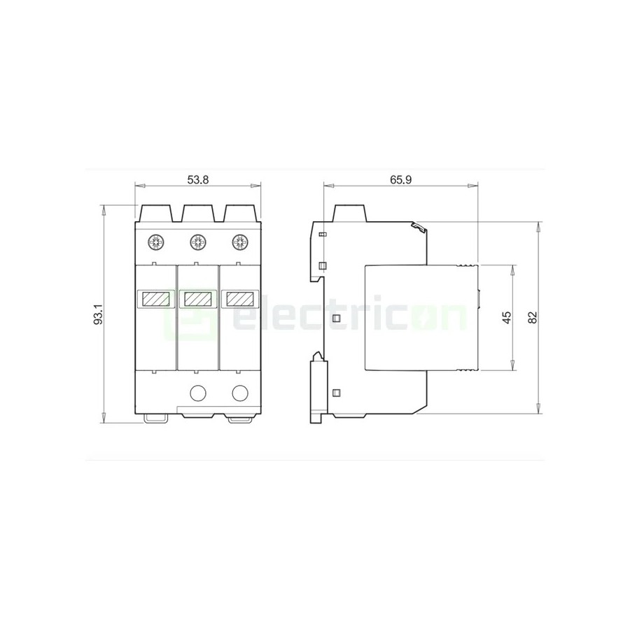 Descarcător supratensiune PV - SPD - Tip 2 3P 20kA 1020VDC pentru panouri fotovoltaice - Finder 7P.23.9.000.0015