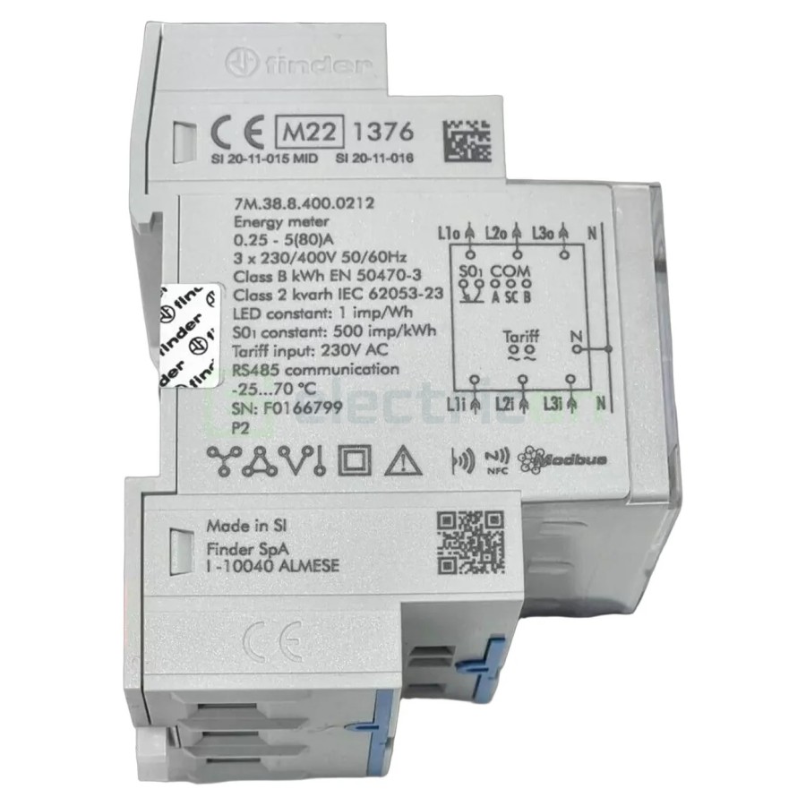 Contor de energie electrică (contoar) trifazat bidirectional afisaj digital 80A NFC Finder 7M.38.8.400.0212