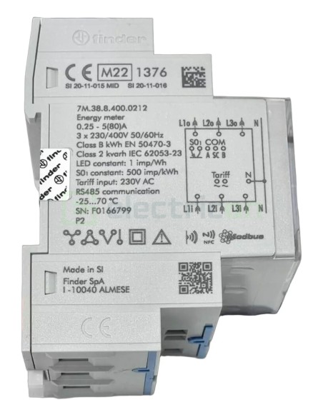 Contor de energie electrică (contoar) trifazat bidirectional afisaj digital 80A NFC Finder 7M.38.8.400.0212