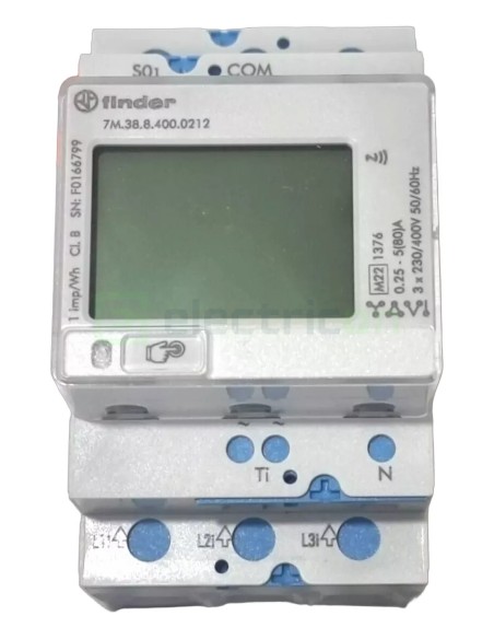 Contor de energie electrică (contoar) trifazat bidirectional afisaj digital 80A NFC Finder 7M.38.8.400.0212