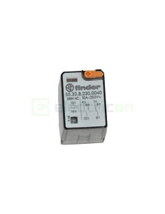 Releu industrial - miniaturizat - 230V AC, 2 contacte 10A, buton probă blocabil - Finder 55.32.8.230.0040 2