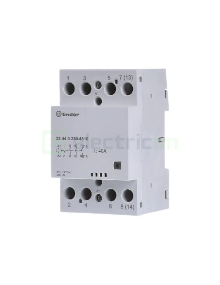 Contactor modular 4P 3M 40A 4ND 230V 22.44 - Finder 22.44.0.230.4310