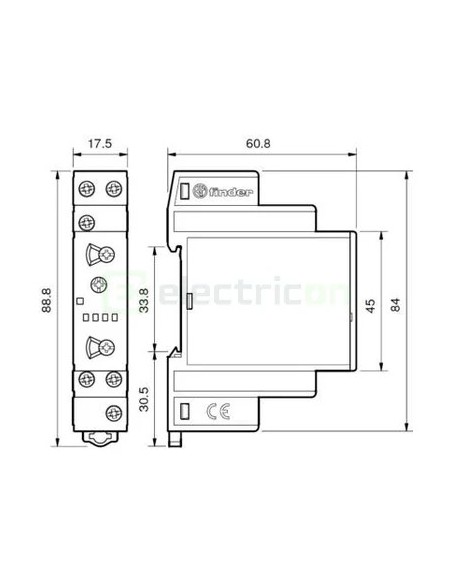 Releu de timp - temporizare - multifuncțional 12-240VAC/DC 6 funcții 1ND 16A - Finder - 80.01.0.240.0000