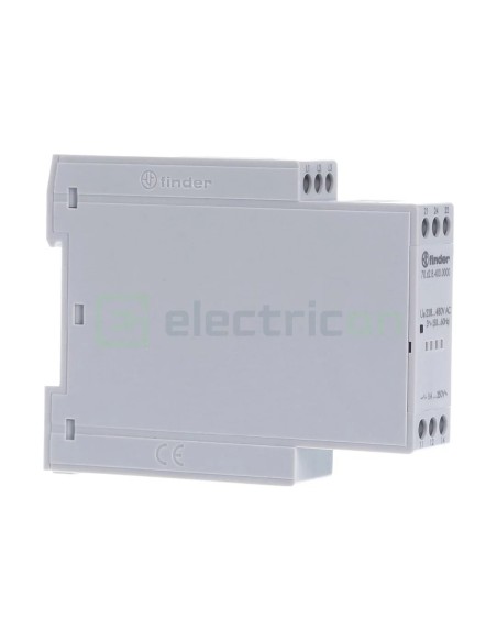 Releu control și monitorizare tensiune trifazat - reglabil 208-480VAC - 1ND 6A 1.5kVA - Finder 70.61.8.400.0000