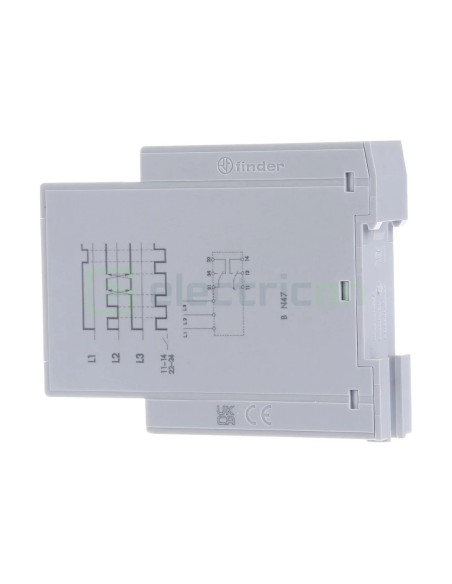 Releu control și monitorizare tensiune trifazat - reglabil 208-480VAC - 1ND 6A 1.5kVA - Finder 70.61.8.400.0000