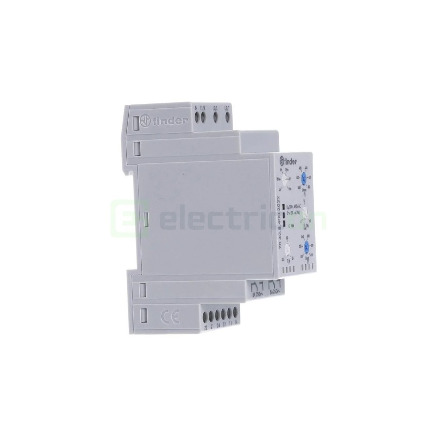 Releu control tensiune - trifazat cu nul - reglabil 300-480VAC - 2ND 8A 2kVA - Finder 70.42.8.400.2032