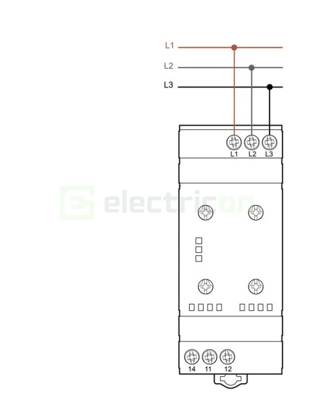 Releu control tensiune - trifazat - reglabil 300-480VAC 1ND 6A 1.5kVA - Finder 70.31.8.400.2022