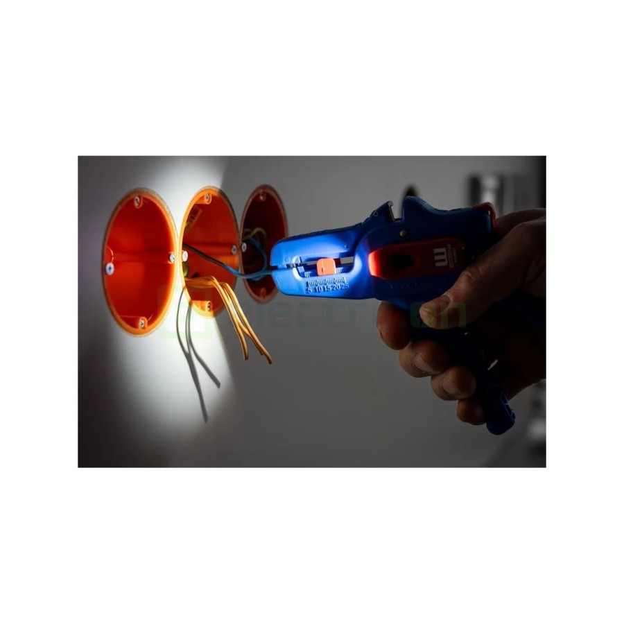 Clește dezizolator - Nr. 5 Pro LED - 0,2 - 16 mm², cu iluminare LED, albastru - Weicon 10101937