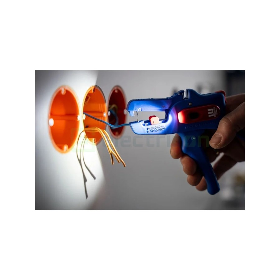 Clește dezizolator - Nr. 5 Pro LED - 0,2 - 16 mm², cu iluminare LED, albastru - Weicon 10101937