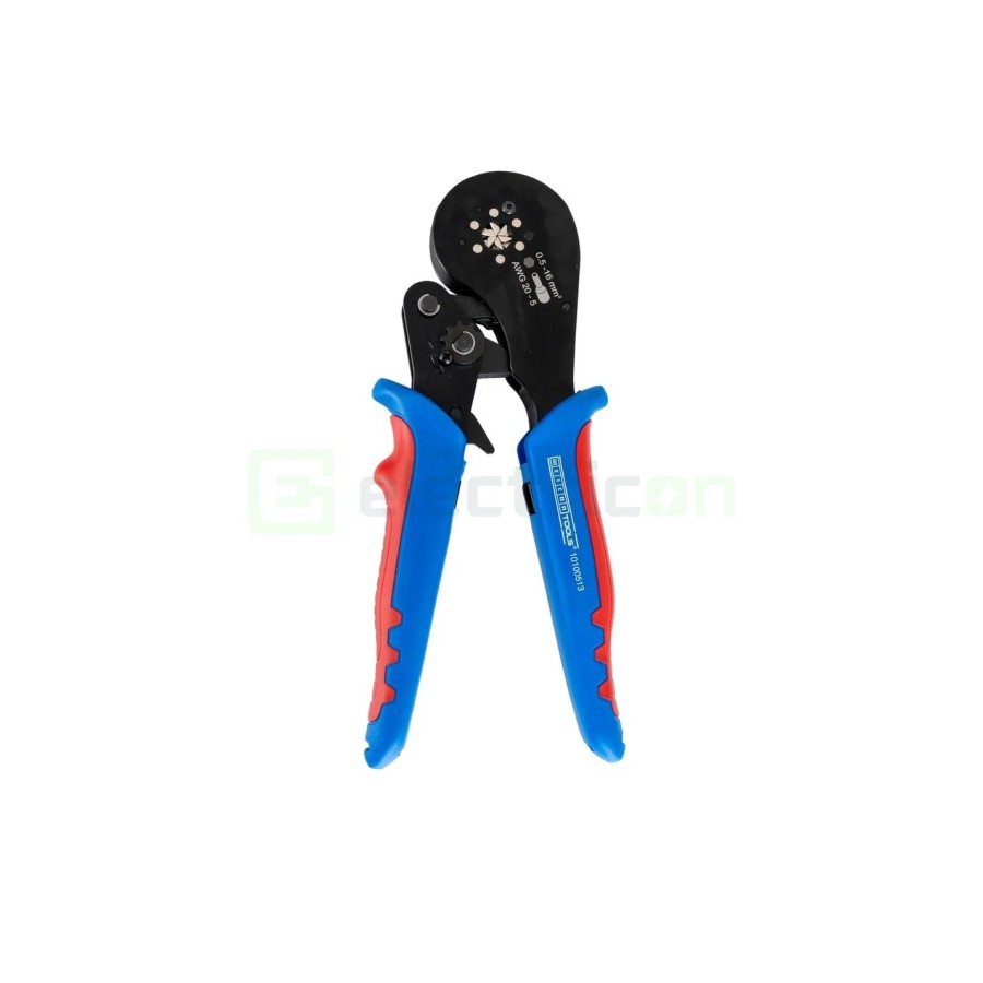 Clește de sertizare pentru pini terminali max 16 mm² - sertizare HEX (hexagonală), albastru - Weicon 51100013 (10100513)