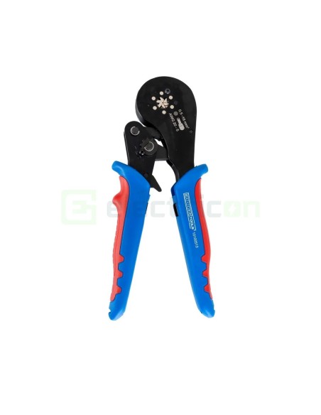 Clește de sertizare pentru pini terminali max 16 mm² - sertizare HEX (hexagonală), albastru - Weicon 51100013 (10100513)