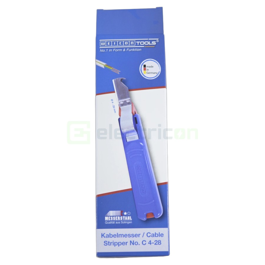 Cuțit dezizolat cablu - C 4 - 28 - Ø 4 - 28 mm, lamă cârlig și capac - Weicon 50051328 (10051159)