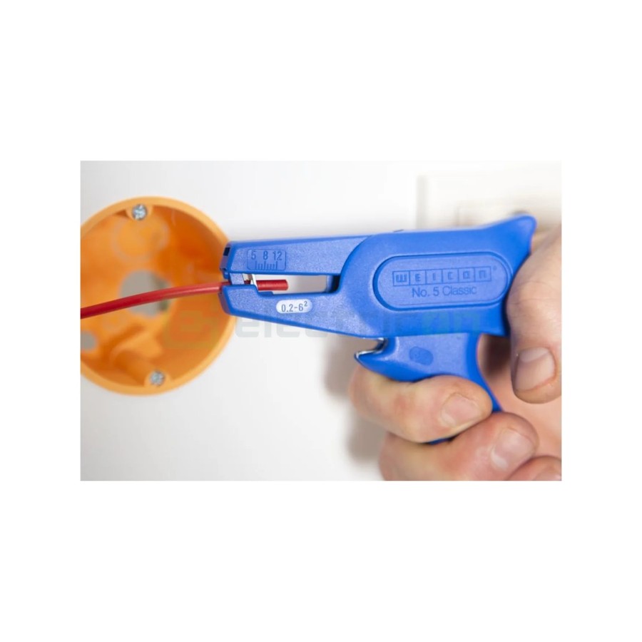 Clește dezizolator - Nr. 5 Classic - conductori lițați și solizi - 0,2-6 mm² - albastru - Weicon 10056659
