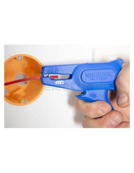 Clește dezizolator - Nr. 5 Classic - conductori lițați și solizi - 0,2-6 mm² - albastru - Weicon 10056659