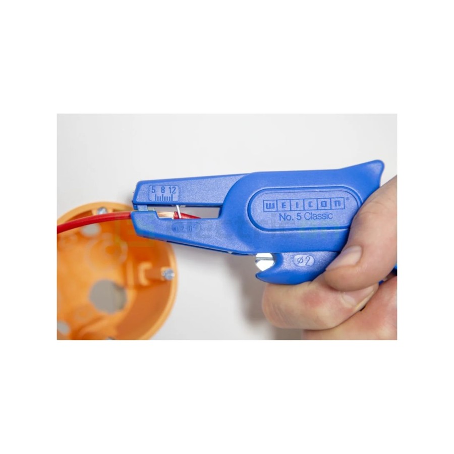 Clește dezizolator - Nr. 5 Classic - conductori lițați și solizi - 0,2-6 mm² - albastru - Weicon 10056659