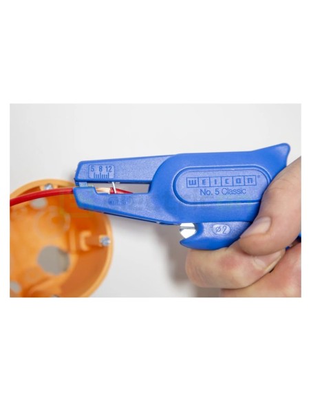 Clește dezizolator - Nr. 5 Classic - conductori lițați și solizi - 0,2-6 mm² - albastru - Weicon 10056659